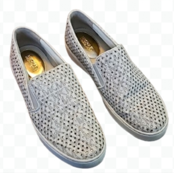 Michael Kors Keaton Gold Mesh Flats Sz 9 - Picture 1 of 6